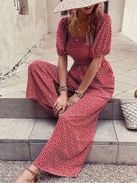 Printed Square Neck Puff Sleeve Jumpsuit 100100619721006 31 Affordable Fashion Under $100 Jerry's Apparel 
