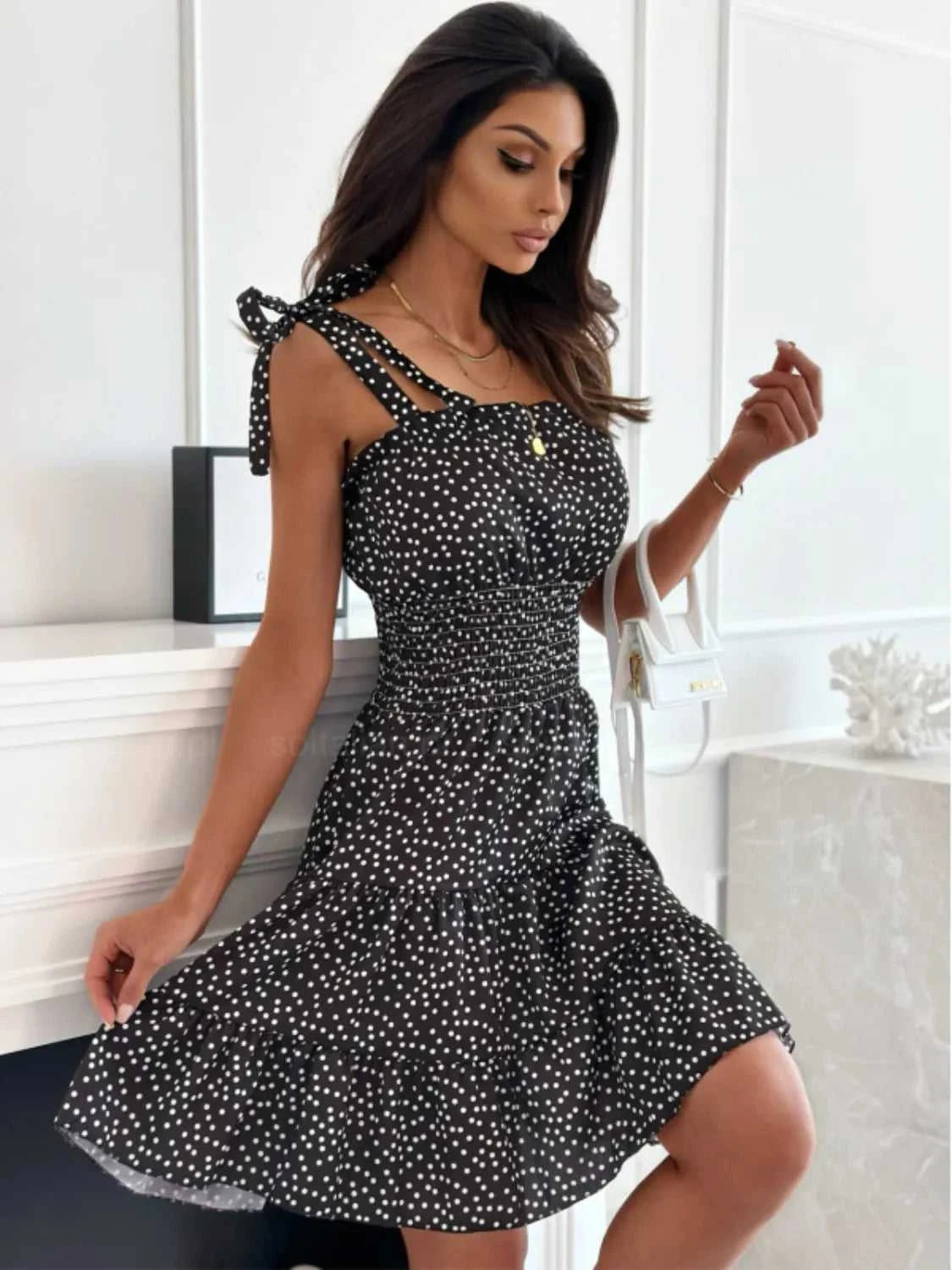 Polka Dot Square Neck Mini Cami Dress 100100988333377 31 Affordable Fashion Under $100 Jerry's Apparel 