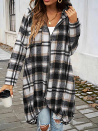 Devine Plaid Zip Up Hooded Coat 100100313261902 47 Affordable Fashion Under $100 Jerry's Apparel 