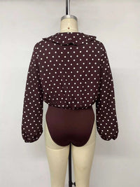 Polka Dot Ruffled V-Neck Bodysuit 101001651705391 32 Affordable Fashion Under $100 Jerry's Apparel 