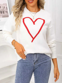 Valentine's Day Heart Graphic Dropped Shoulder Sweater 100100820549712 49 Affordable Fashion Under $100 Jerry's Apparel 