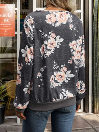 Perfee Printed V-Neck Long Sleeve Sweatshirt 100100794371784 28 Affordable Fashion Under $100 Jerry's Apparel 