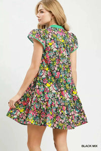 Umgee Floral Flutter Sleeve Tiered Mini Dress 100100740391186 57 Affordable Fashion Under $100 Jerry's Apparel 