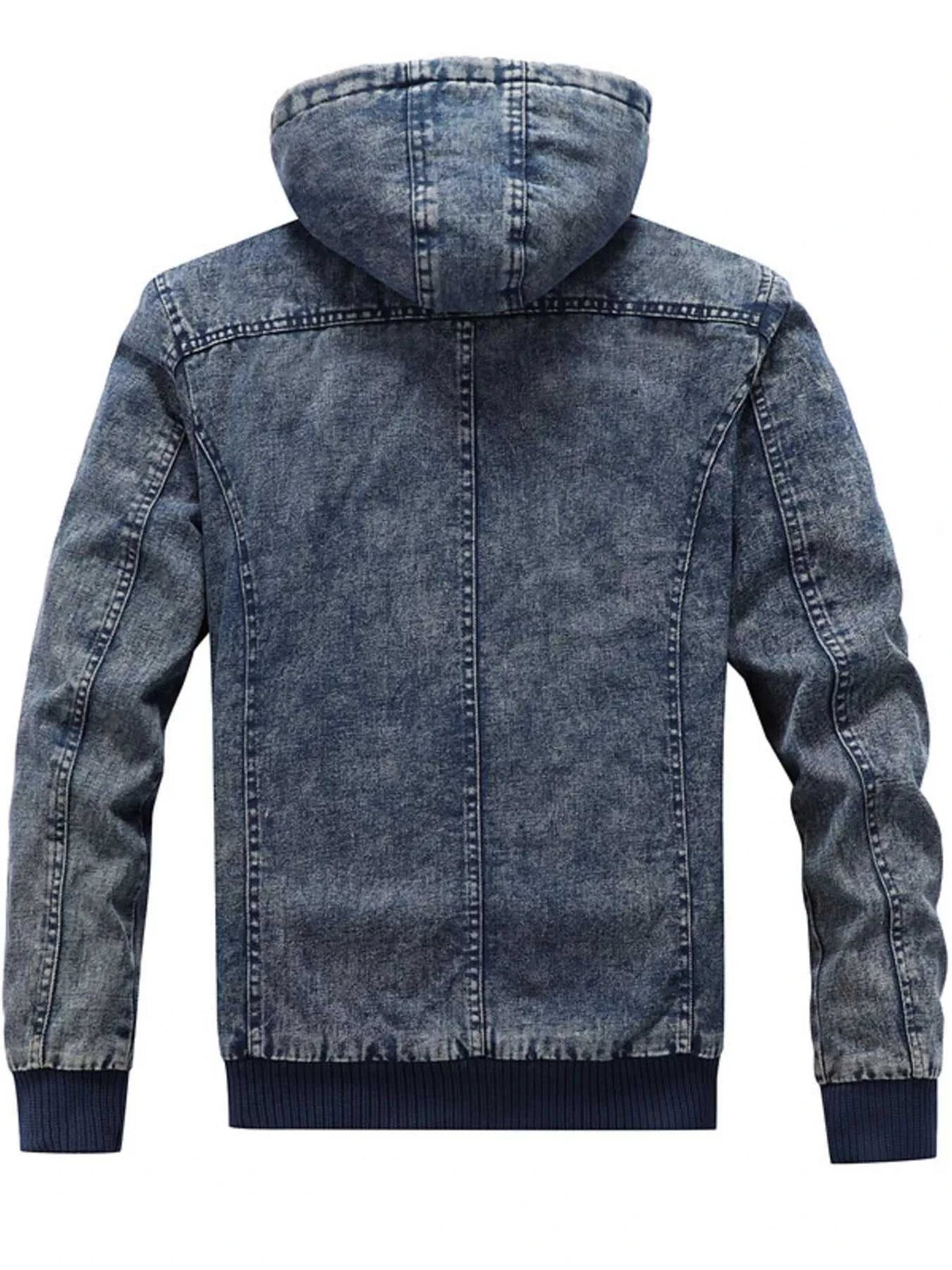 Men's Plus Size Zip Up Hooded Denim Jacket 100400617013607 115 Fashion Forward Plus Size Clothing Jerry's Apparel 