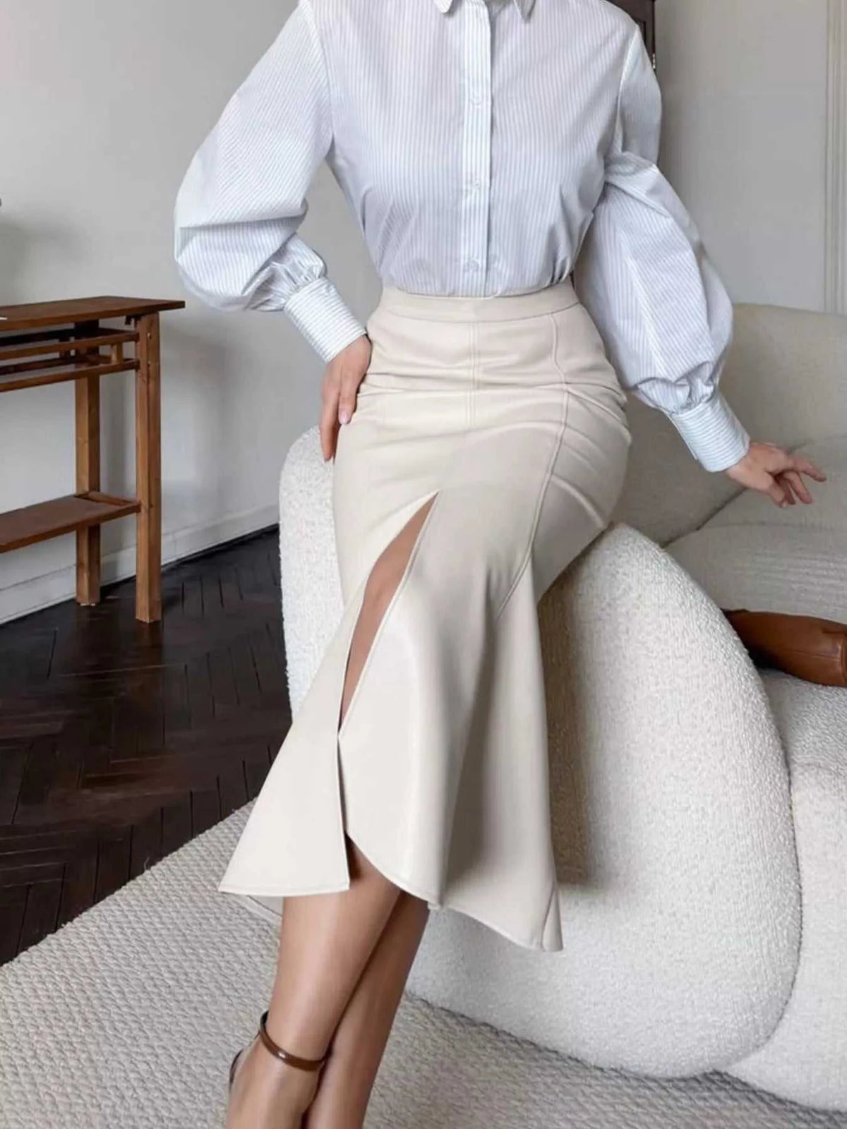 Slit Mermaid Midi Skirt 100100884632830 49 Affordable Fashion Under $100 Jerry's Apparel 