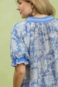Umgee Floral Print Puff Sleeve Top 100100486401855 49 Affordable Fashion Under $100 Jerry's Apparel 