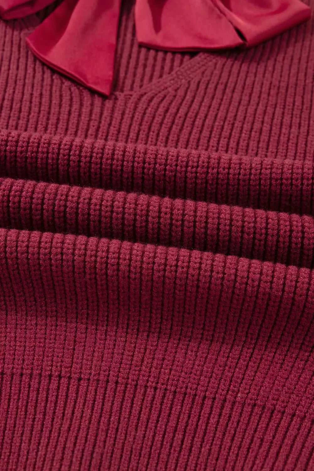 Ribbed Knit Ribbon Knot Backless Drop Shoulder Sweater 100100241929655 56 Affordable Fashion Under $100 Jerry's Apparel 