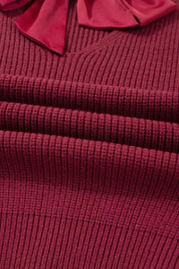 Ribbed Knit Ribbon Knot Backless Drop Shoulder Sweater 100100241929655 56 Affordable Fashion Under $100 Jerry's Apparel 