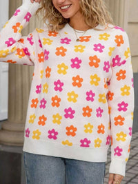 Floral Crew Neck Sweater 100100205302483 49 Gifts for Her Jerry's Apparel 