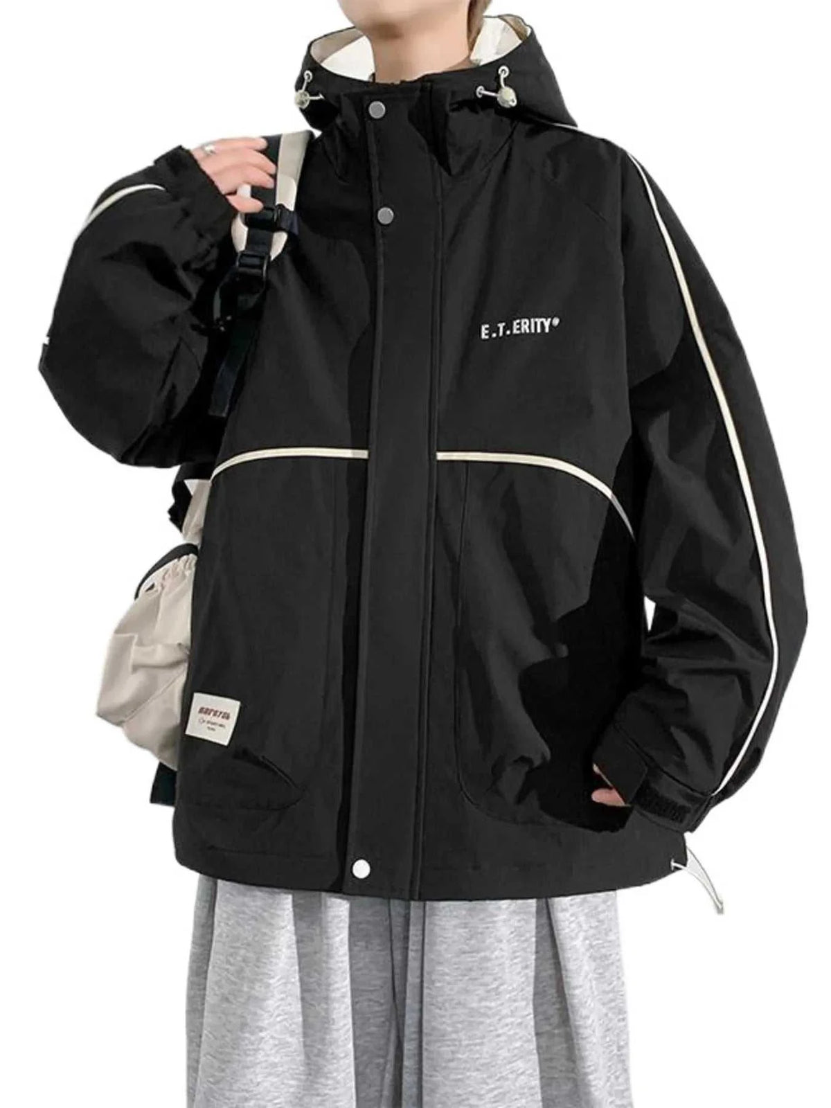 Men's Plus Size Contrast Trim Zip Up Jacket 100400512099541 112 Fashion Forward Plus Size Clothing Jerry's Apparel 