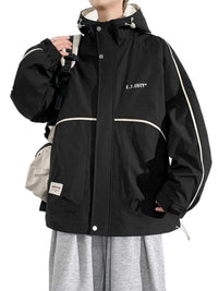 Men's Plus Size Contrast Trim Zip Up Jacket 100400512099541 112 Fashion Forward Plus Size Clothing Jerry's Apparel 