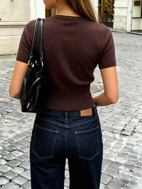 Short-Sleeve Button-Up Cardigan 100100971703362 41 Affordable Fashion Under $100 Jerry's Apparel 