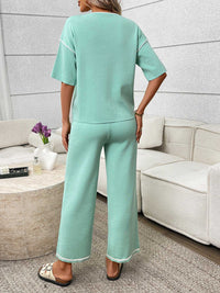 Round Neck Half Sleeve Top and Pants Set 100100458964546 67 Affordable Fashion Under $100 Jerry's Apparel 