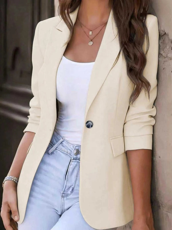 Full Size Single-Breasted Lapel Collar Blazer Plus Size 100100427041899 25 Affordable Fashion Under $100 Jerry's Apparel 