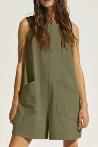 Lovelet Round Neck Sleeveless Romper with Pockets 100100661551405 26 Affordable Fashion Under $100 Jerry's Apparel 