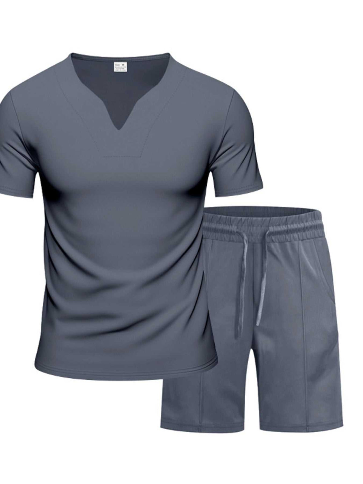 Men's Full Size V-Neck Short Sleeve T-Shirt and Shorts Set Plus Size 100400710859816 35 Affordable Fashion Under $100 Jerry's Apparel 