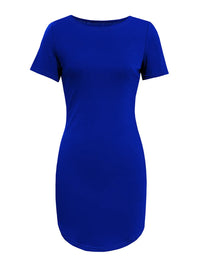 Round Neck Short Sleeve Mini Tee Dress