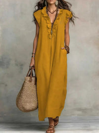 Ruffled V-Neck Maxi Dress 100100710285822 31 Affordable Fashion Under $100 Jerry's Apparel 