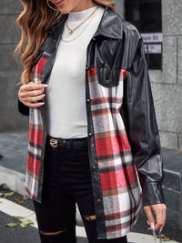 Ivy Lane Plaid Button Up Dropped Shoulder Jacket