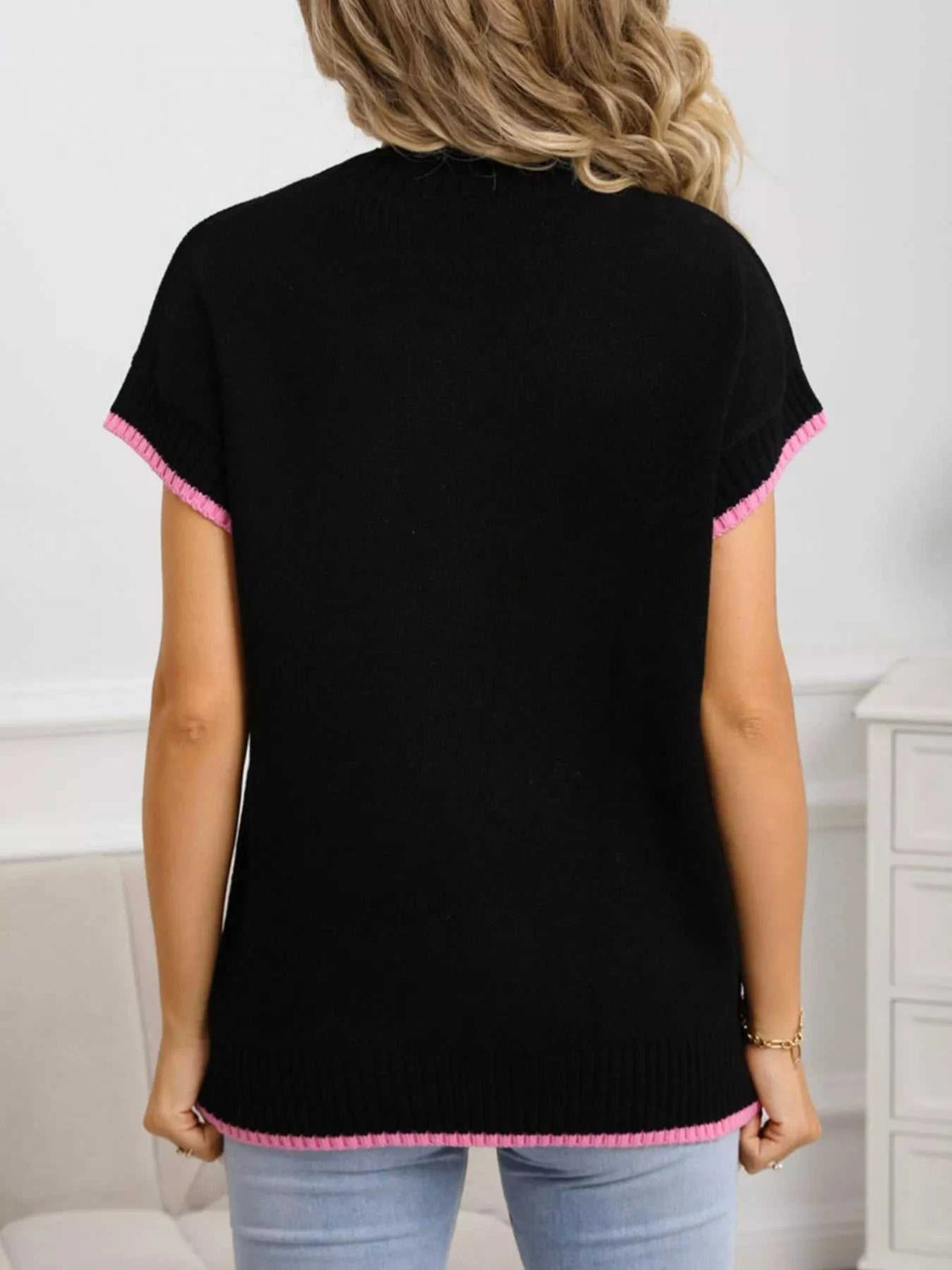 Valentine's Day Heart Graphic Short Sleeve Sweater 100100427412577 40 Affordable Fashion Under $100 Jerry's Apparel 
