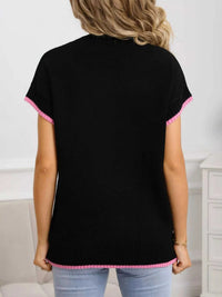 Valentine's Day Heart Graphic Short Sleeve Sweater 100100427412577 40 Affordable Fashion Under $100 Jerry's Apparel 