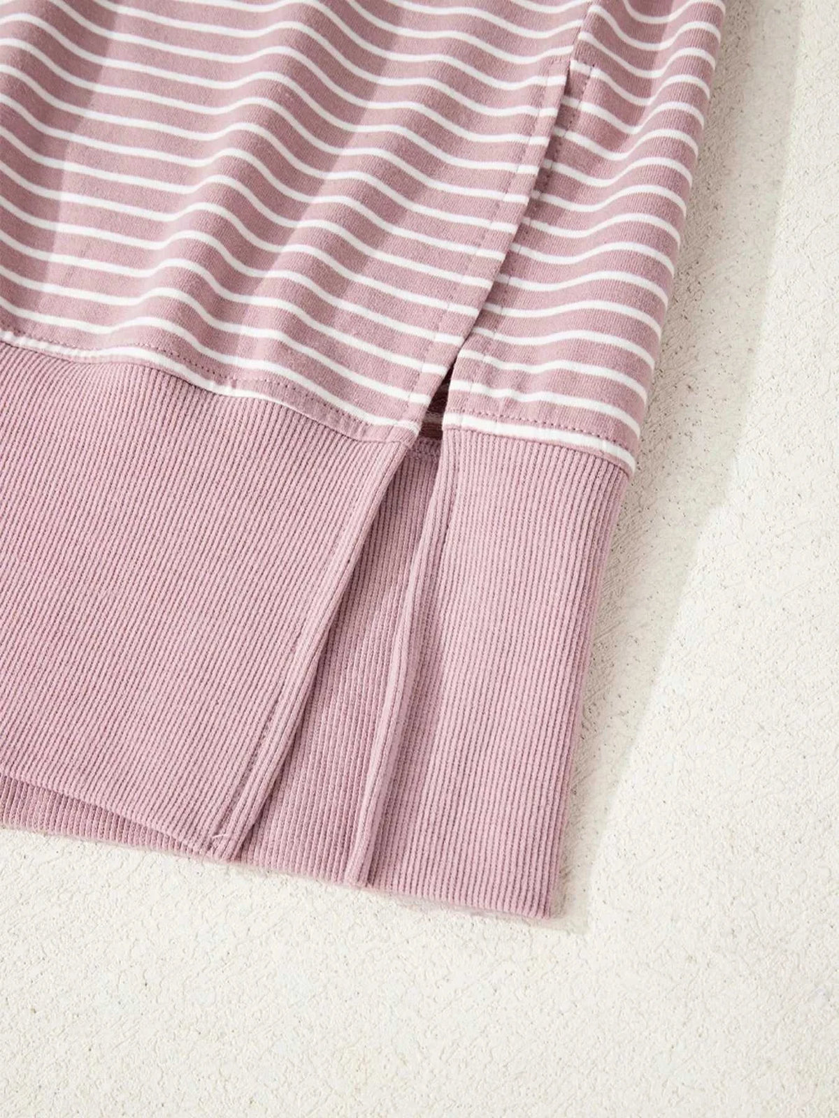 Stripe Thumbhole Side Slits Drop Shoulder Loose Fit Hoodie 100100680505816 52 Affordable Fashion Under $100 Jerry's Apparel 