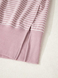 Stripe Thumbhole Side Slits Drop Shoulder Loose Fit Hoodie 100100680505816 52 Affordable Fashion Under $100 Jerry's Apparel 
