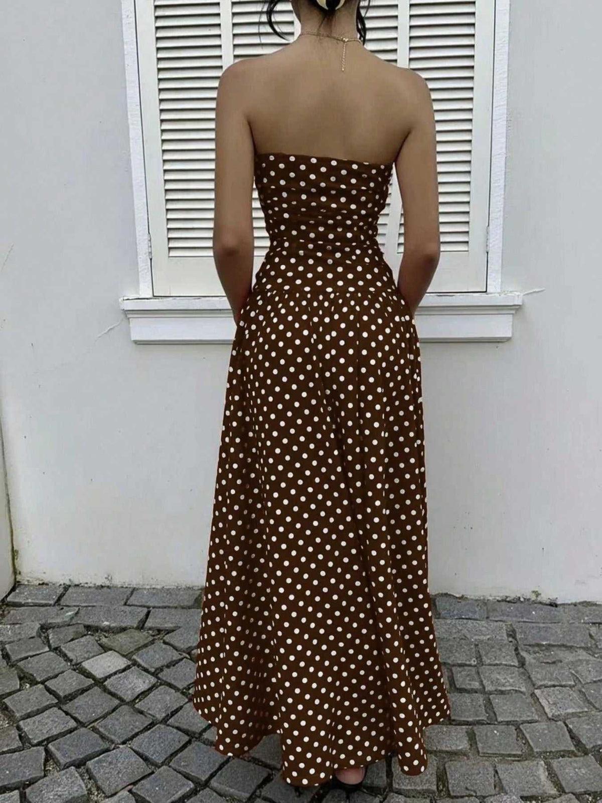Polka Dot Strapless Maxi Dress 100100020937955 31 Gifts for Her Jerry's Apparel 