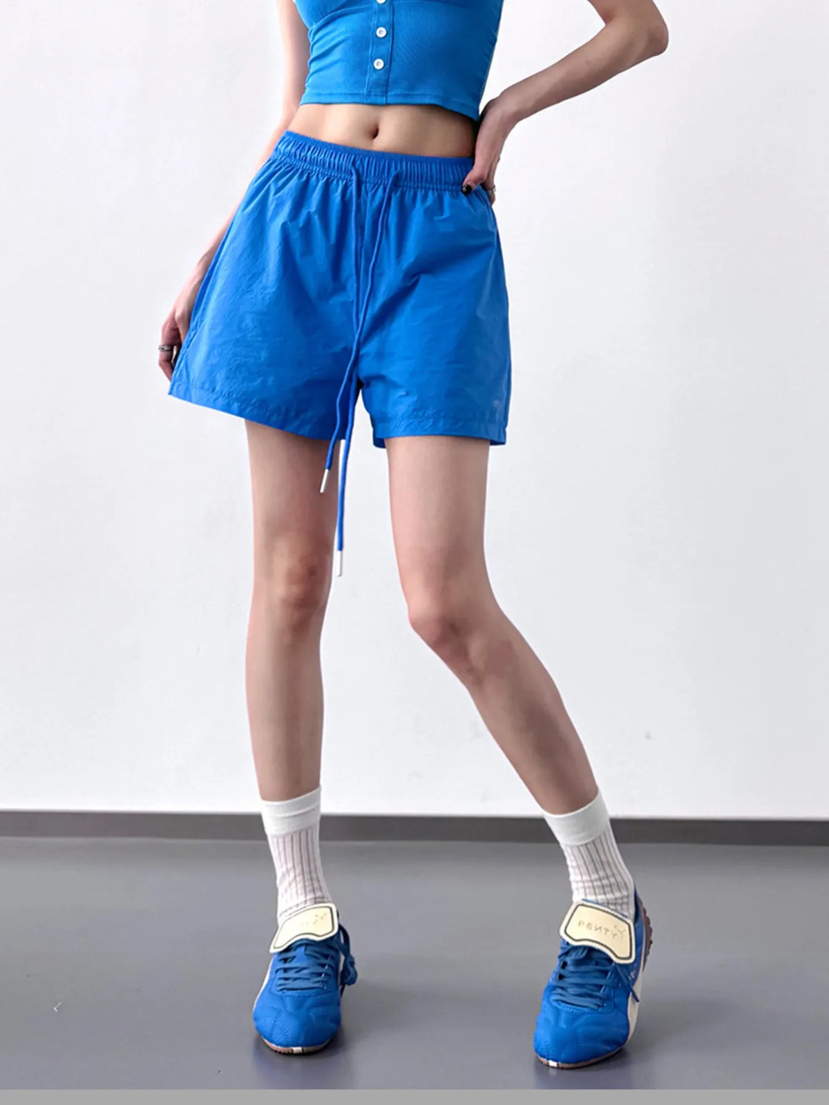 High Waisted Drawstring Shorts