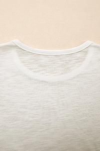 Ruffled Round Neck Cap Sleeve Blouse