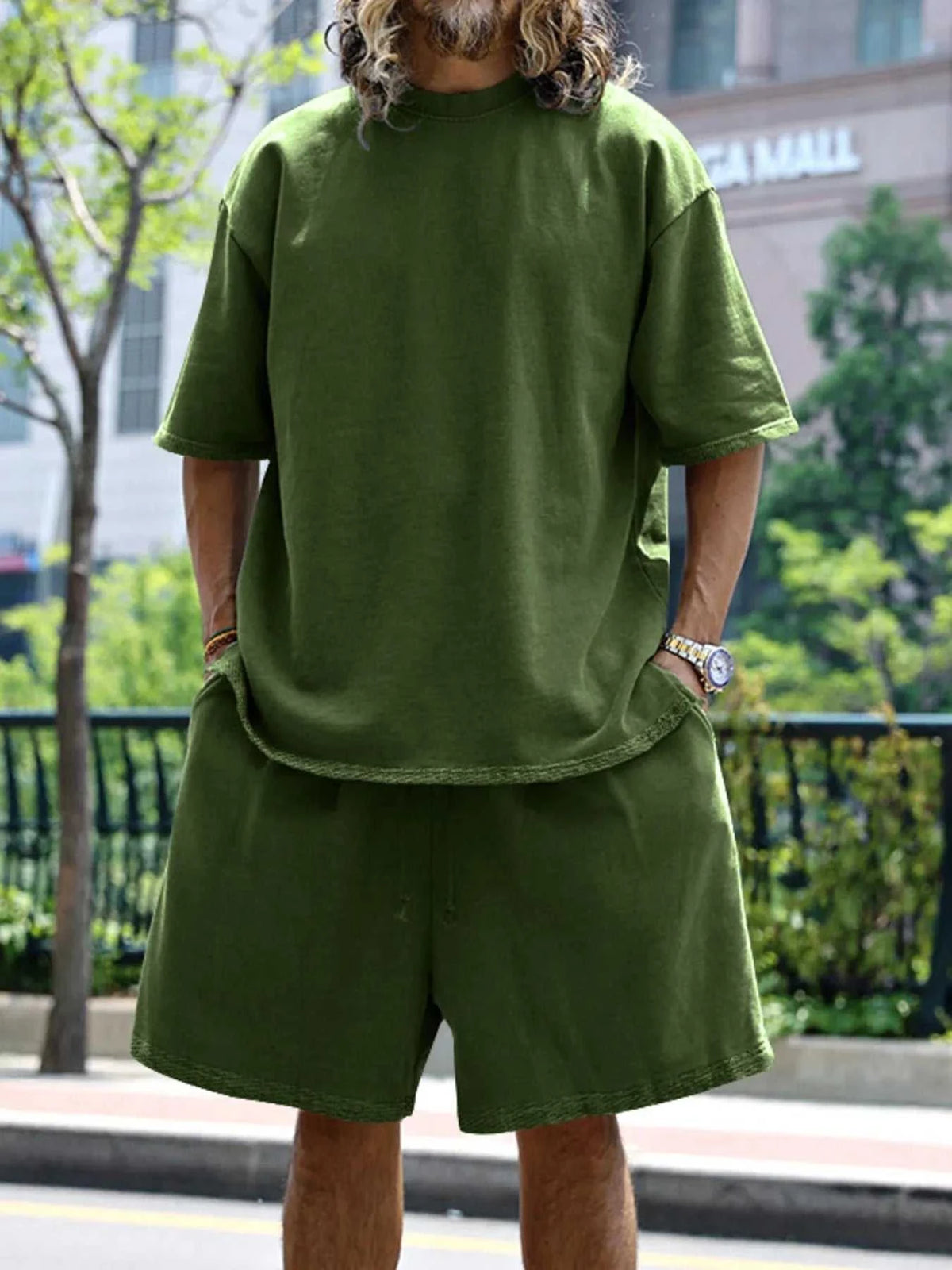 Men's Full Size Round Neck Short Sleeve Top and Shorts Set Plus Size 100400389468525 41 Affordable Fashion Under $100 Jerry's Apparel 