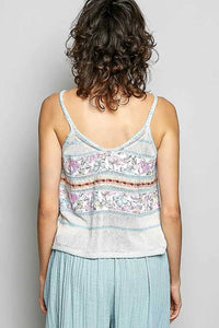 POL Printed Contrast Button Down Cami with Trim Detail and Blanket Stitch 100100528831650 62 Affordable Fashion Under $100 Jerry's Apparel 
