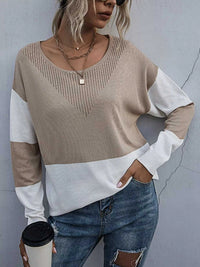 Color Block Round Neck Sweater 100100976966753 26 Affordable Fashion Under $100 Jerry's Apparel 