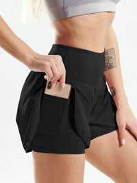Pocketed High Waist Active Shorts