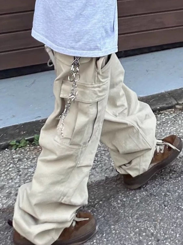 Men‘s Wide Leg Jeans with Cargo Pockets