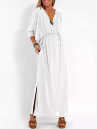 Full Size V-Neck Batwing Sleeve Maxi Dress with Side Slits Plus Size 100100963539918 27 Affordable Fashion Under $100 Jerry's Apparel 
