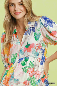 Umgee Watercolor Floral Tiered Midi Dress 100100802011336 62 Affordable Fashion Under $100 Jerry's Apparel 