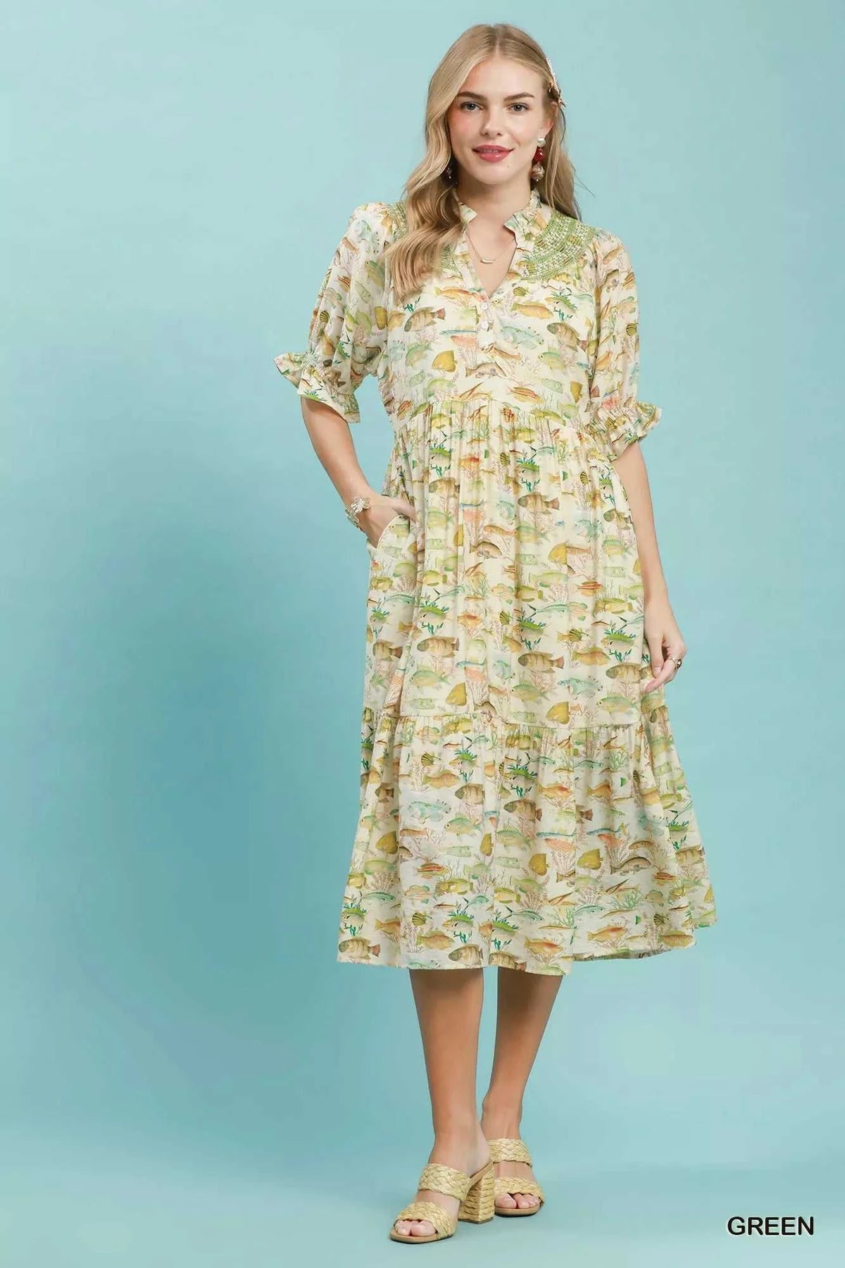Umgee Print Tiered Midi Dress 100100917281451 66 Affordable Fashion Under $100 Jerry's Apparel 