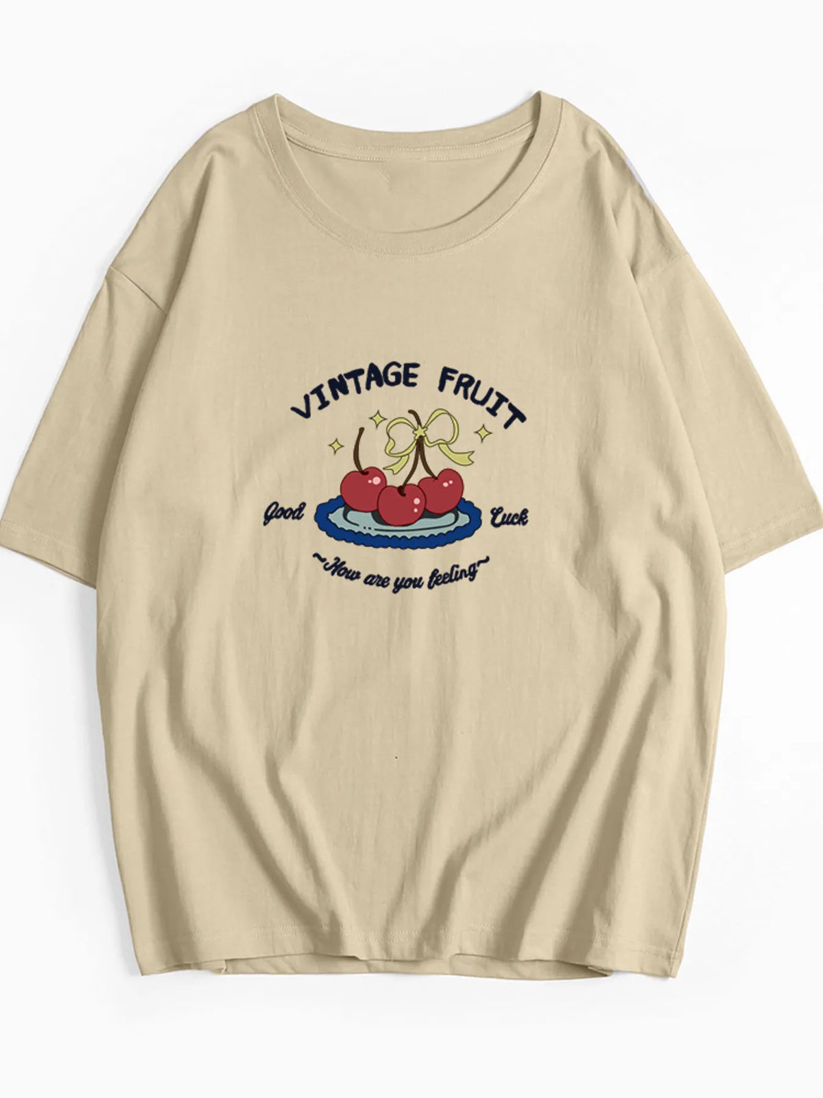 Plus Size Fruit Graphic Round Neck T-Shirt