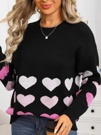 Valentine's Day Heart Pattern Crew Neck Sweater 100100455921910 49 Affordable Fashion Under $100 Jerry's Apparel 