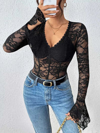 Lace Long Sleeve Bodysuit 100100914739977 34 Affordable Fashion Under $100 Jerry's Apparel 