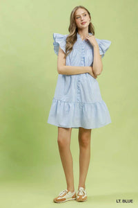 Umgee Stripe Smocked Yoke Ruffle Dress 100100716621221 62 Affordable Fashion Under $100 Jerry's Apparel 
