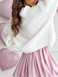 Heart Round Neck Knitted Sweater 100100221049836 50 Affordable Fashion Under $100 Jerry's Apparel 