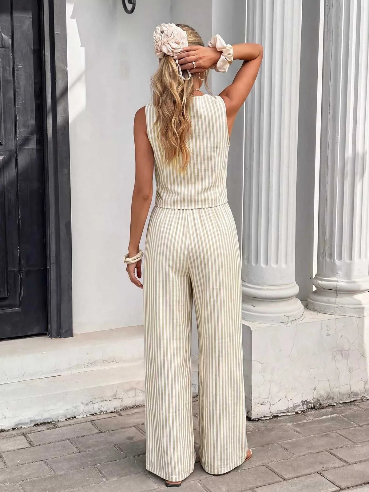 Striped Vest & Wide Leg Pants Set 100100639827685 46 Affordable Fashion Under $100 Jerry's Apparel 
