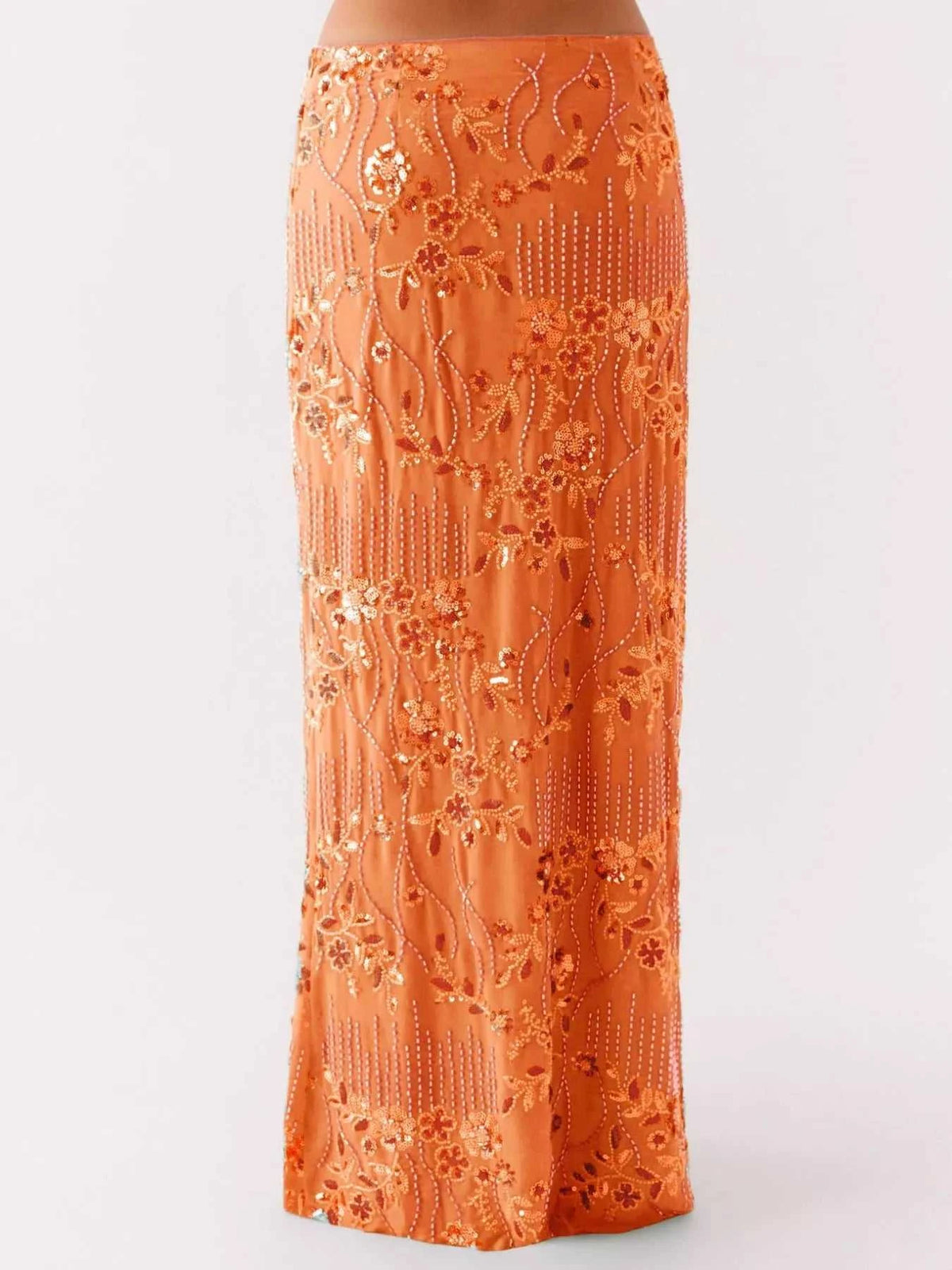 Sequin Embroidered Maxi Skirt 100100873081320 70 Affordable Fashion Under $100 Jerry's Apparel 