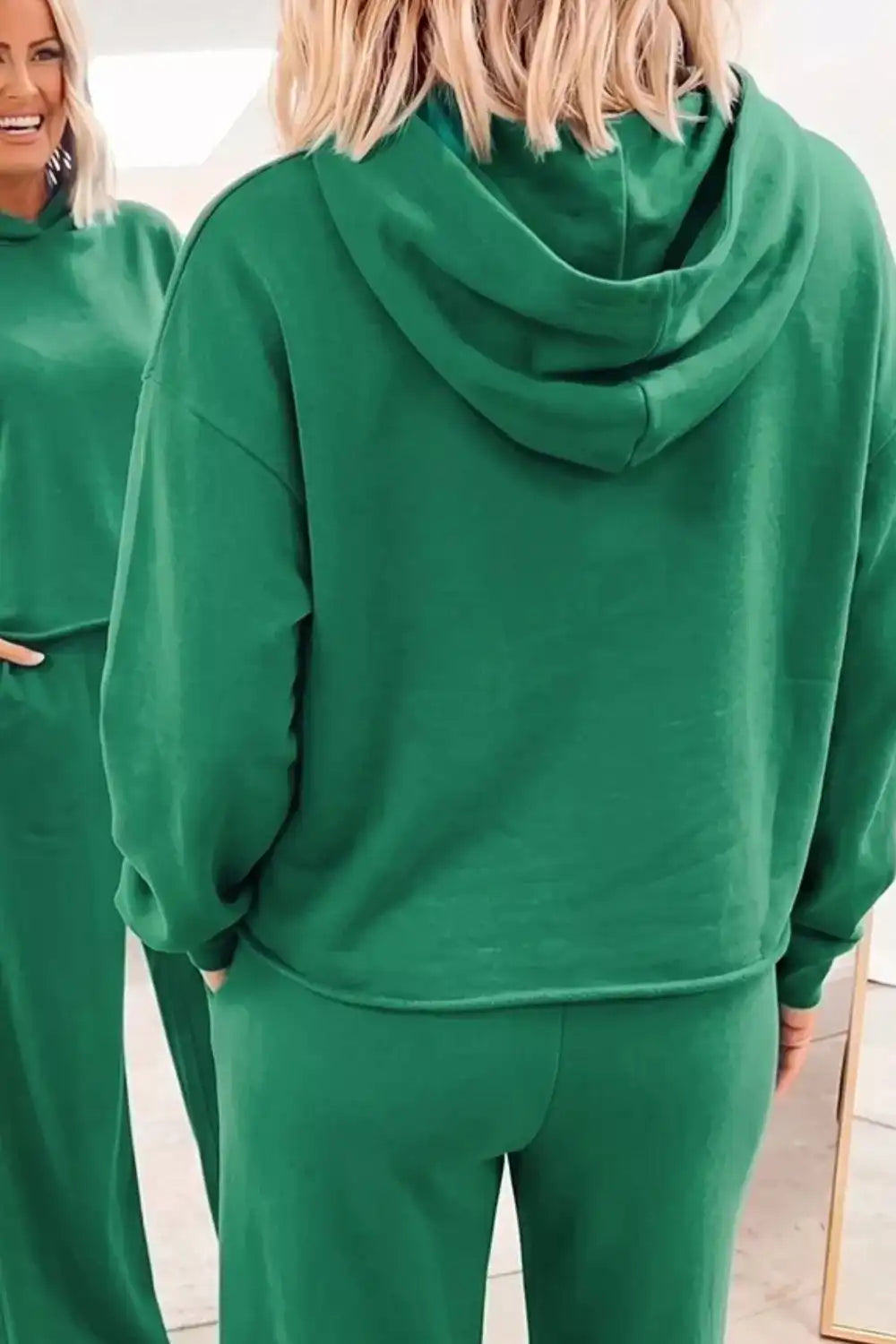 Solid Color Hooded Long Sleeve Elastic Waist Pocket Pants Set 101001390590335 86 Affordable Fashion Under $100 Jerry's Apparel 