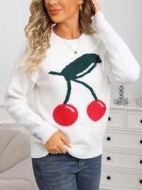 Cherry Round Neck Sweater 100100439201437 48 Affordable Fashion Under $100 Jerry's Apparel 