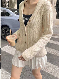 Cable Knit Button Up Cardigan 100100237685372 73 Affordable Fashion Under $100 Jerry's Apparel 