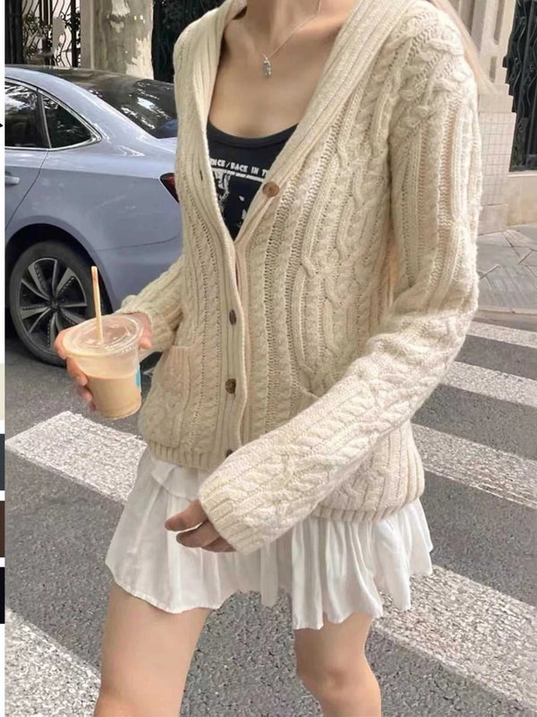 Cable Knit Button Up Cardigan 100100237685372 73 Affordable Fashion Under $100 Jerry's Apparel 