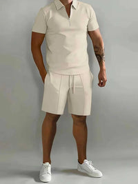 Men's Full Size Collared Neck Short Sleeve Top and Shorts Set Plus Size 100400205310003 33 Affordable Fashion Under $100 Jerry's Apparel 